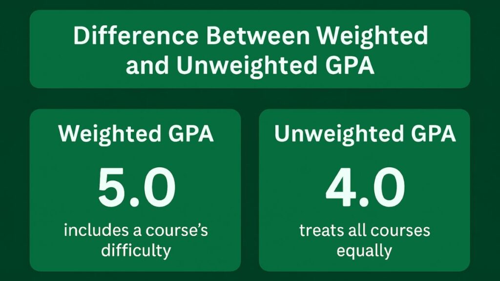 Difference between weighted and unweighted GPA